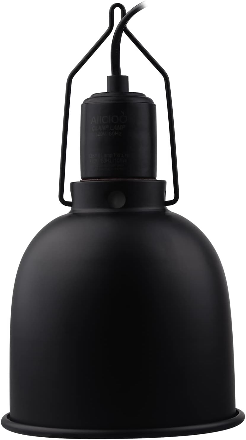 Aiicioo Reptile Light Fixture - Deep Light Dome 5.5Inch UVB Reptile Heat Lamp Reptile Light Fixture Max 100W Tortoise Leopard Gecko Snake Bearded Dragon