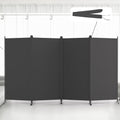 Kokorona 4 Panel Room Divider, 6FT Tall Folding Privacy Screen Wall Dividers, Portable Privacy Screen Freestanding Room Divider for Room Separation, Included - Cover Strips, Grey, 136''W x 71''H