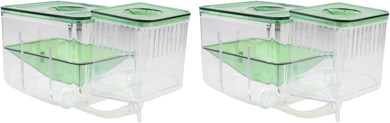2PCS Fish Breeding Box, Transparent Aquarium Box Double Breeding Aquarium Fry Hatchery Breeding Box for Guppy Baby Fish Hatchery Fish Tank Divider