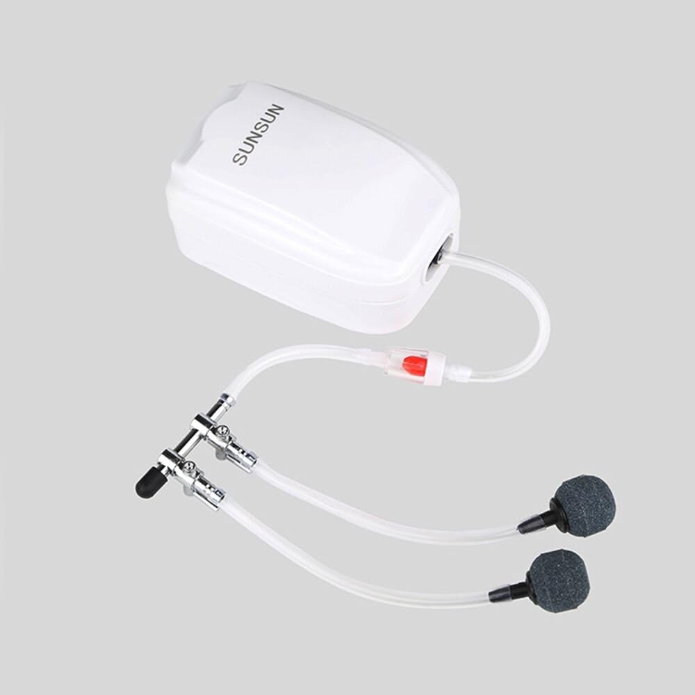 Aquarium Air Pump Splitter 7 in 1 Set 2-Way Air Flow Control Lever Valve & 2 Non-Return Check Valves & 4 Suction Cups for Fish Tank Airline Air Tube Hose