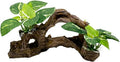 Smoothedo-Pets Fish Tank Decorations Aquarium Decor Ornaments Betta Silk Leaf pad Hammock Artifical Driftwood Cave Goldfish Bowl Accessories (Type-E)