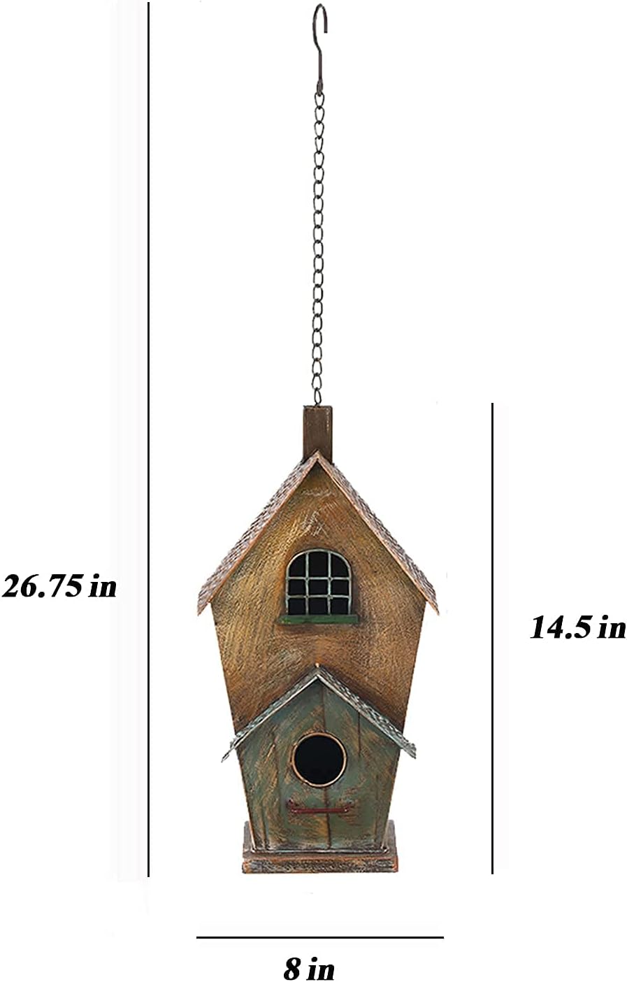 Jemeni Metal Birdhouse for Outdoors, Bird Houses for Outside Hanging, Country Cottage Style……