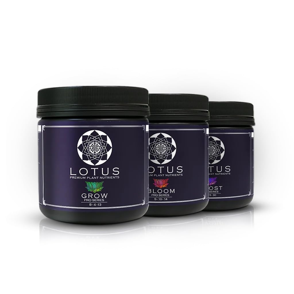 Lotus Nutrients Starter Kit (Bloom, Boost, and Grow) - Most Advanced Plant Nutrients and Bloom Booster - Powder Plant Fertilizer for Soil, Coco Coir, Hydroponics - Plant Food for Any Medium