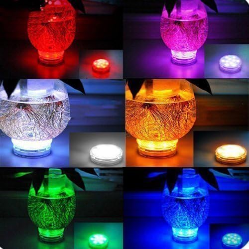 Submersible LED Lights Remote Control, RGB Multi Color Changing Waterproof Light for Pool, Vase Base, Spa, Aquarium, Pond, Hot Tub, Decoration, Party, 2-Pack