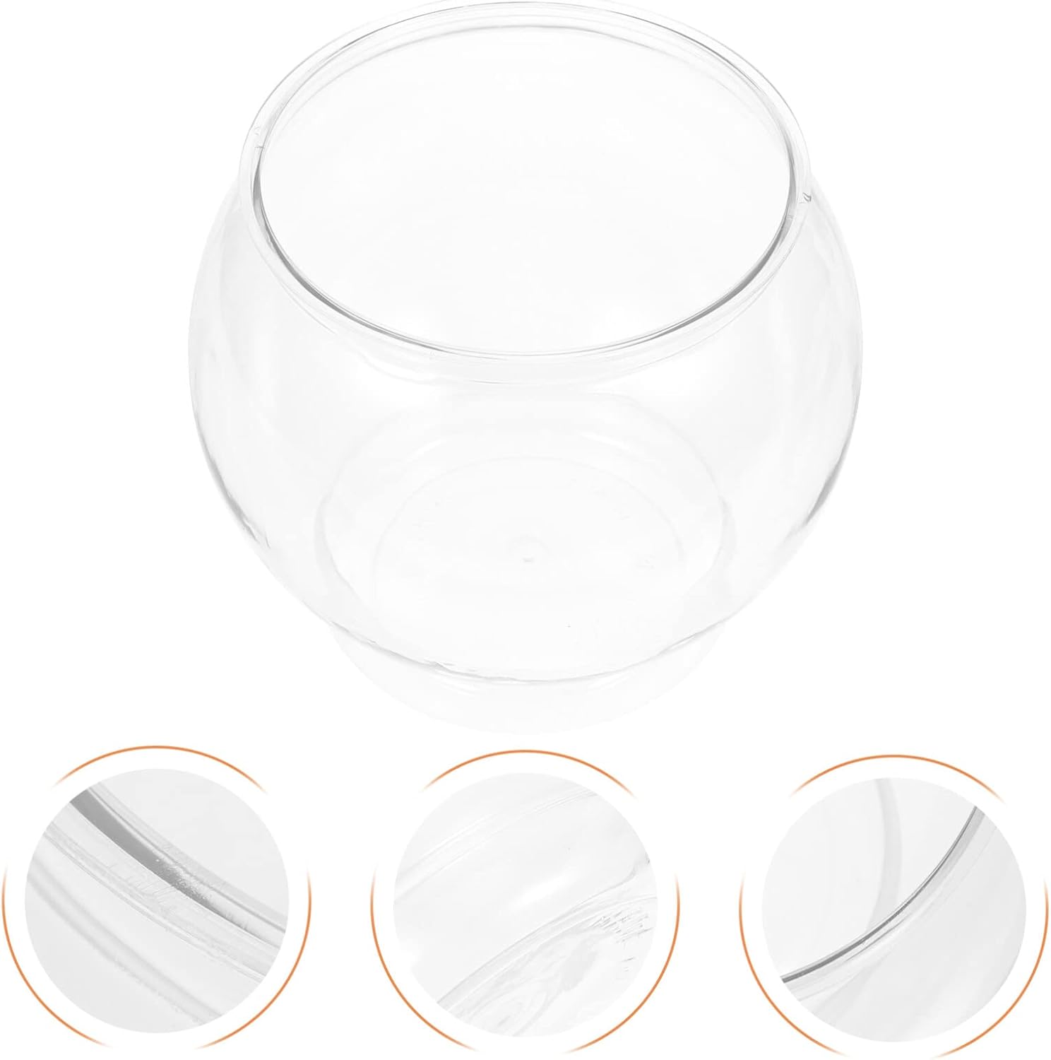 Balacoo Fish Bowl Plastic Transparent Round Fish Tank Desktop Small Aquarium Clear Bubble Bowl Goldfish Turtle Tank Hydroponic Planter Container