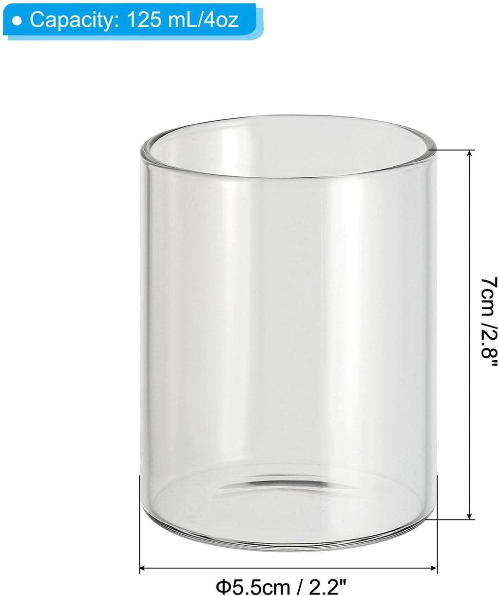 PATIKIL Clear Glass Cylinder Vase, 2.8" Tall and 2.2" Dia Tabletop Flowers Vase Floating Candle Holder Vase for Home Decor Wedding Centerpieces(4oz)