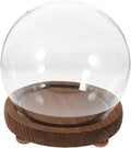Clear Glass Cloche Display Dome Bell Jar with Wood Base Diy Snow Globe Kit Keepsake Display Case Terrarium for Preserved Plant Succulent Craft 3.9 Inch