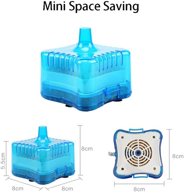 Fish Tank Filter Aquarium Sponge Filter Quiet Small Filter for 1-20 Gallon Aquariums Detachable with Activated Carbon and Air Stone Blue (Air Pump and Air Hose not Included)