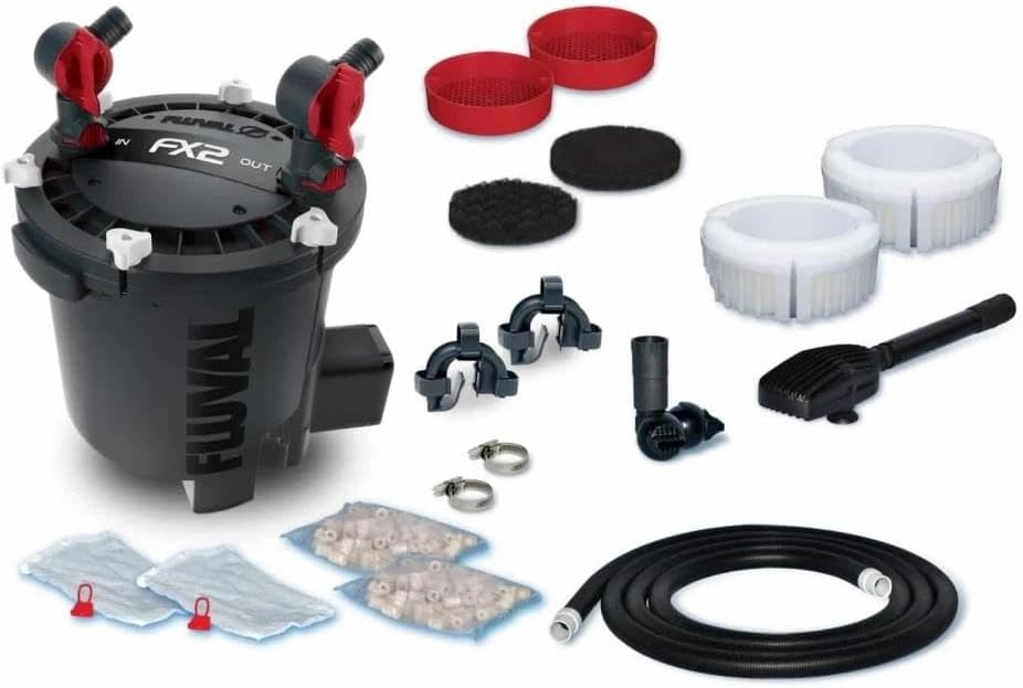 Fluval FX2 High Performance Canister Aquarium Filter - Multi-Stage Filtration, Built-in Powered Water Change System, and Basket-in-Basket Tray Design