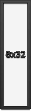8x32 Shadow Box Frame Black | 1 Inch Deep Solid Wood Shadowbox Display Frame | UV Resistant Acrylic Plexiglass, Acid Free Backing, and Hanging Hardware | Dugan Picture Frame Style