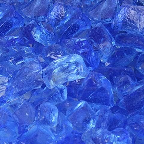 Fire Pit Glass - Fire Glass for Fire Pit - Firepit Glass Rock - Glass Stones - Fire Pit Glass Rocks - Gas & Propane Fire Pit & Fireplace Glass (50 Pound, Sky Blue)