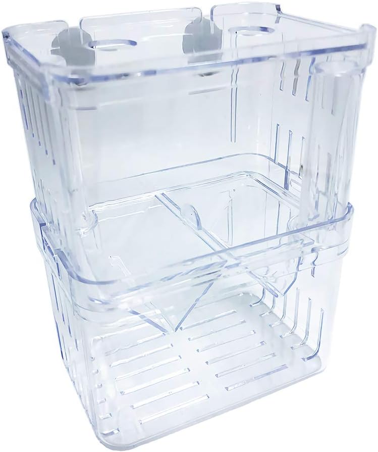 Mipukbay Aquarium Small Isolation Breeding Box, Acrylic Transparent Aquarium Breeder Box for Fish Fry Hatching, Shrimp Breeding, Betta, Guppy, Killifish, Clownfish, Suitable for Small Fish Tanks