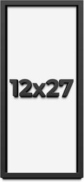 12x27 Shadow Box Frame Black | 1 Inch Deep Solid Wood Shadowbox Display Frame | UV Resistant Acrylic Plexiglass, Acid Free Backing, and Hanging Hardware | Dugan Picture Frame Style