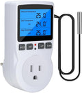 Diymore Digital Temperature Controller Outlet, 120V 15A Thermostat Socket with Heating Cooling Control, Celsius Fahrenheit Display, White