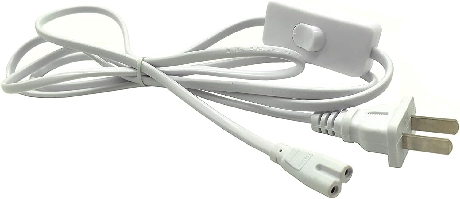 T5 T8 LED Wire Connector Power Cord LED Tube Power Extension Cord US Plug for LED T5 T8 Light Tube Integrated LED Light Fixture Extension Cable Wire- 2 Pack (1.8M/6Ft 2pin)