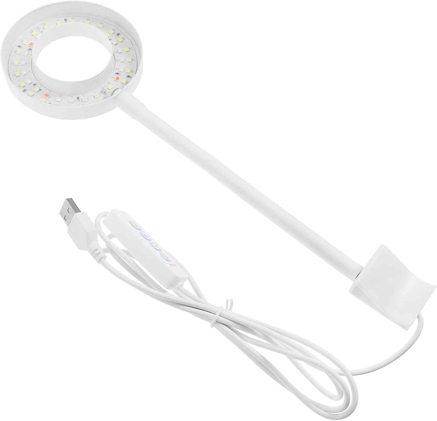 Small LED Aquarium Light with Adjustable Arm USB Mini Lamp for Fish Tank Energy-efficient Lighting for Aquatic Plants and Underwater Illumination in Small Tanks