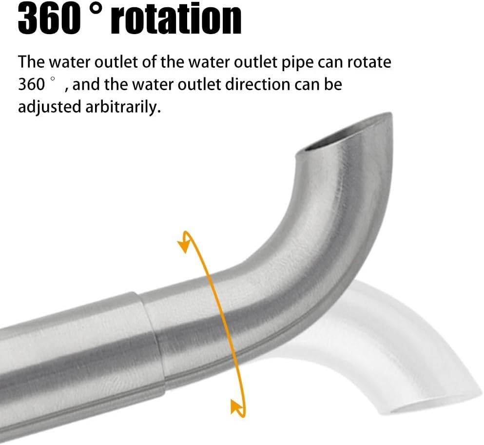 DONGKER Aquarium Lily Pipe,Stainless Steel Surface Skimmer Strainer Tube 360° Rotation with Fixing Bracket for Aquarium Tank