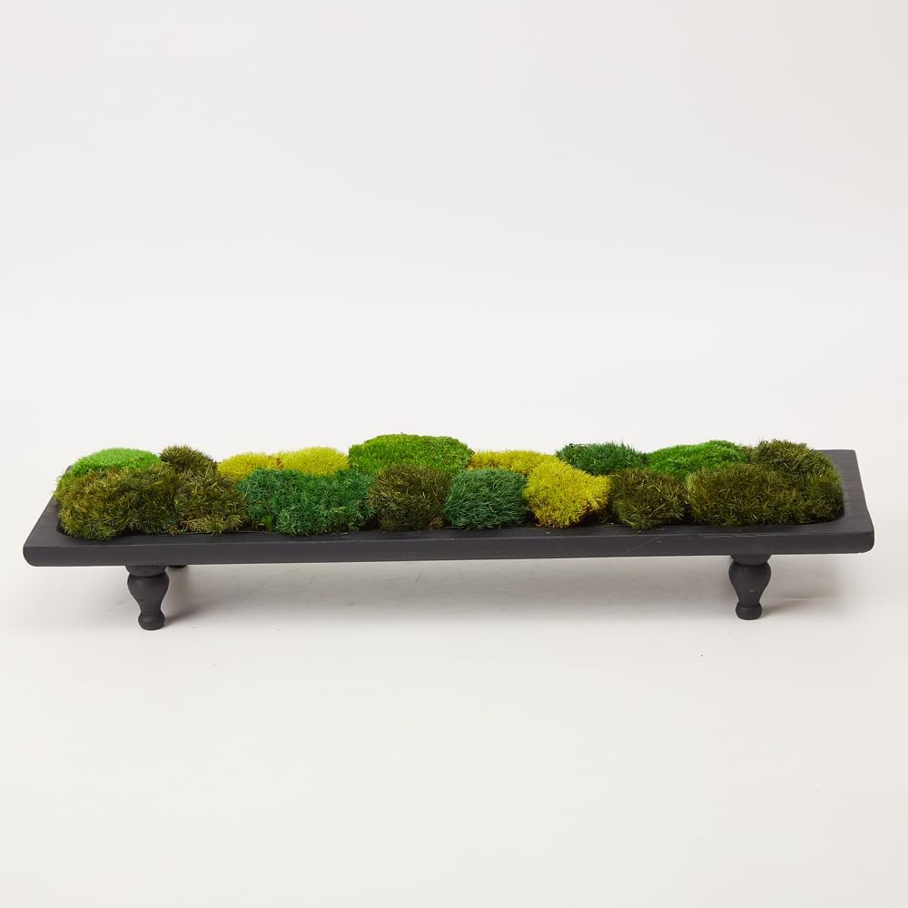Moss No Bowl 4 Color Mix Pack Preserved Pole Moss Pillow Bun Cushion Natural Decorative DIY Kit Art Wall Florist Easter Decor (1.5 sq.ft, Green-A,B,C-D)