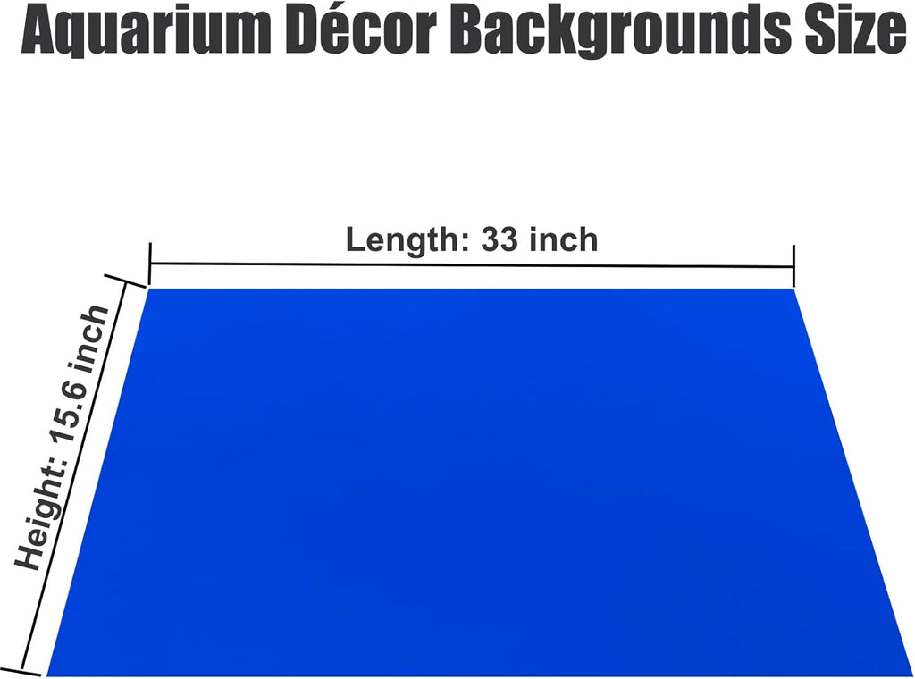 Blue Black Aquarium Background Poster Fish Tank Background Wallpaper Aquarium Backdrop Double-Sided Fish Tank Decorations Paper 16"x 33"