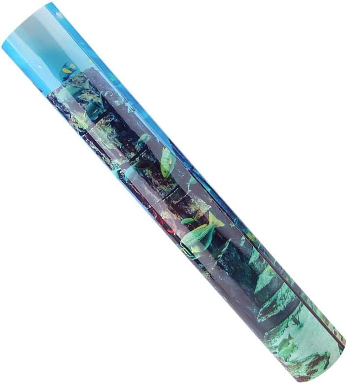 Aquarium Poster, Underwater City Ruins Background Sticker Thicken PVC Adhesive Backdrop Fish Decorative Paper(91×50cm)