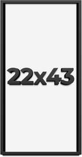 22x43 Shadow Box Frame Black | 1 Inch Deep Solid Wood Shadowbox Display Frame | UV Resistant Acrylic Plexiglass, Acid Free Backing, and Hanging Hardware | Dugan Picture Frame Style