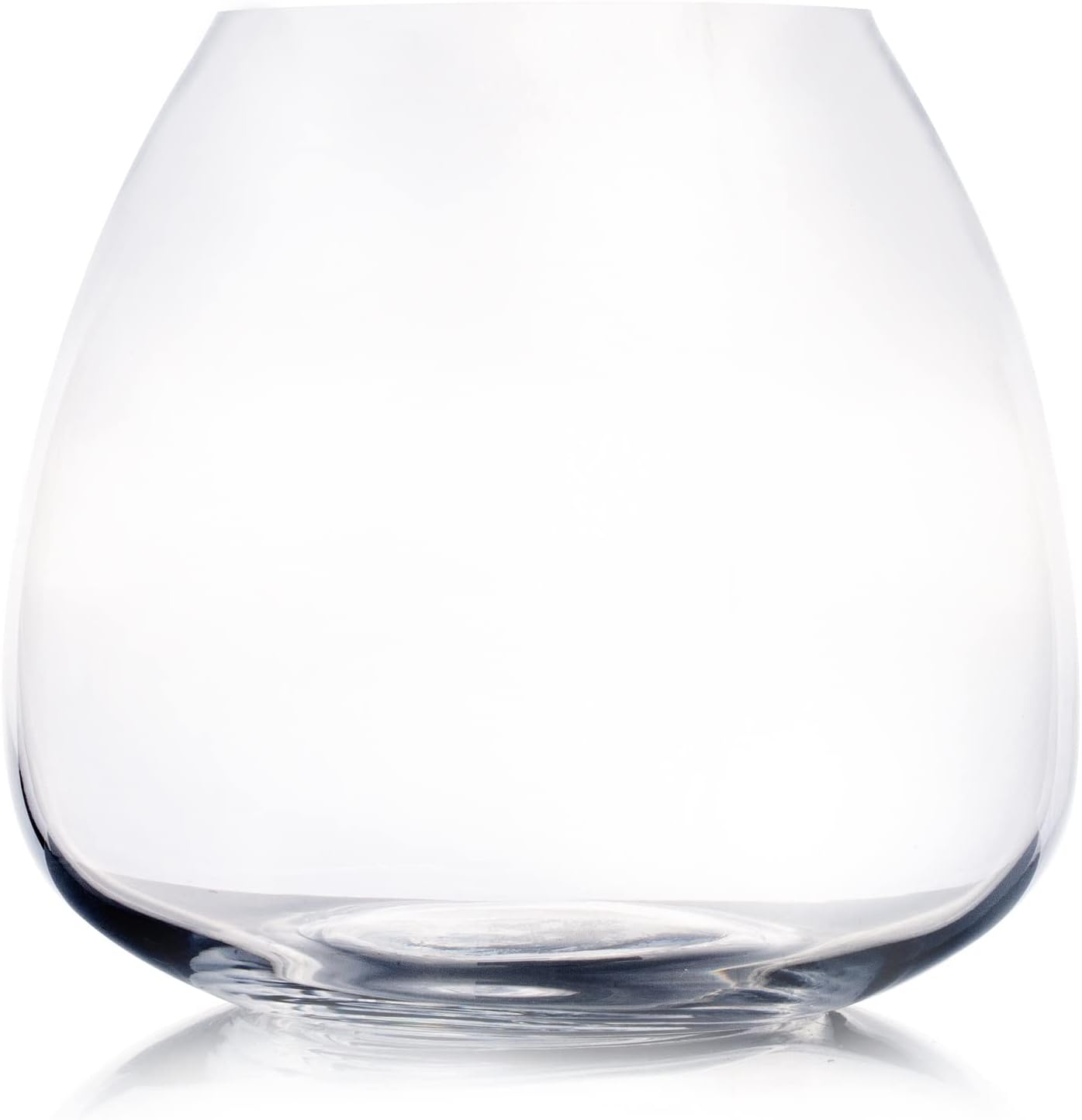 Enova Floral Clear Dome Shaped Terrarium Bowl Glass Vase, H 6.50" W 3.5" L7.5 Clear Round Fish Bowl Flower Vase for Desktop Decor (1 Piece)