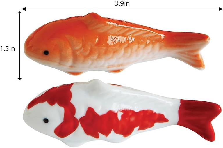 Floating Ceramic Fish Figurines Ceramic Floating Fish Koi - Tank Float Artificial Aquarium Ocean Sea Animals Koi Fairy Garden Decoration Floatable Figurines 2pcs
