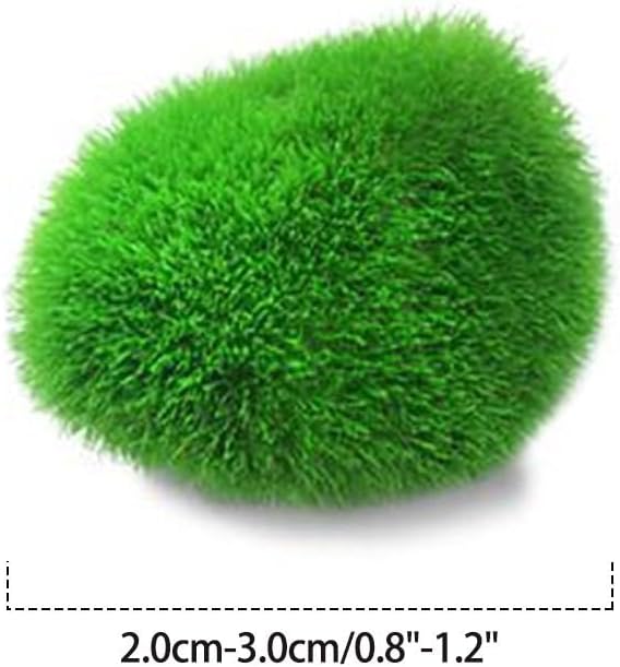 MiOYOOW 4PCS Decorative Moss Balls, Artificial Moss Decorations, Creative Aquatic Plant Ornaments for Fish Tank Aquarium Garden Home Bowl Vase Party Wedding Christmas Decor
