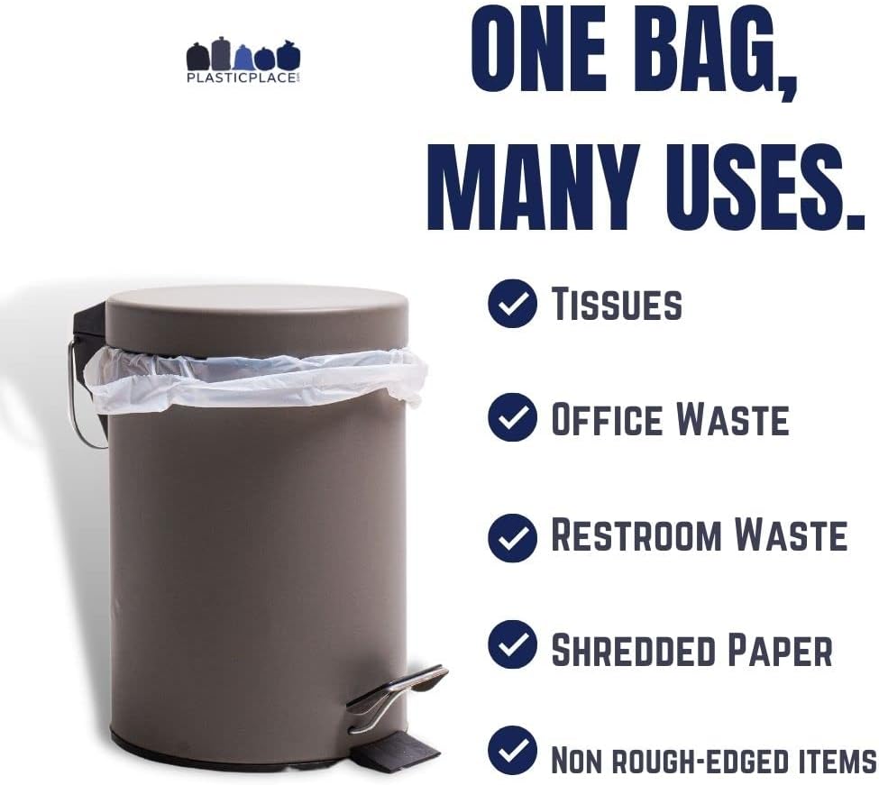 Plasticplace 12-16 Gallon Trash Bags │ 1.0 Mil │ Clear Tall Garbage Can Liners │ 24" x 31" (250 Case)
