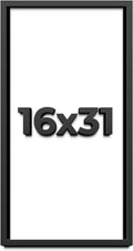 16x31 Shadow Box Frame Black | 1 Inch Deep Solid Wood Shadowbox Display Frame | UV Resistant Acrylic Plexiglass, Acid Free Backing, and Hanging Hardware | Dugan Picture Frame Style