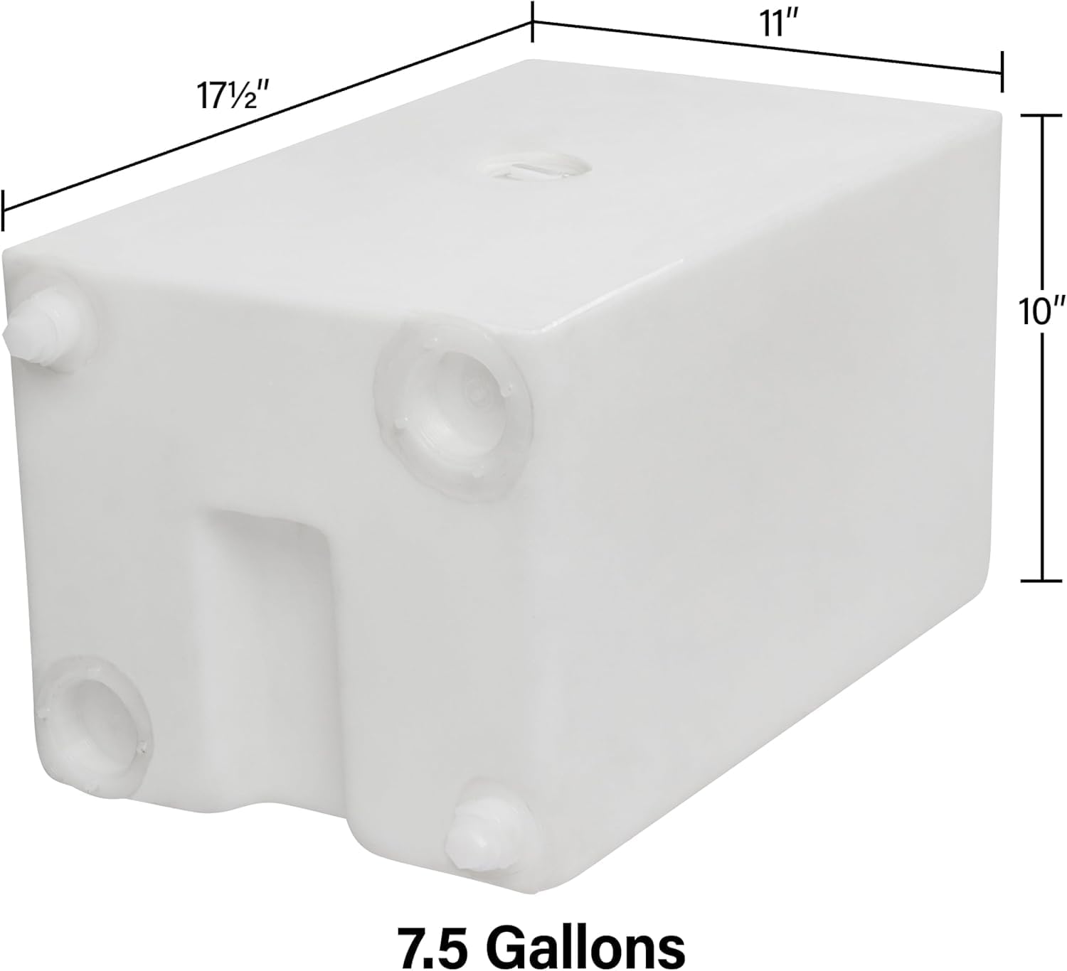 7 Gallon RV Fresh Water Tank, Potable Water Storage Tank for Drinking, Cooking, Cleaning, Showering, for Campers, Trailers, Motorhomes, RVs, Cube Shape, 17.5" x 11" x 10" (WT-5600)