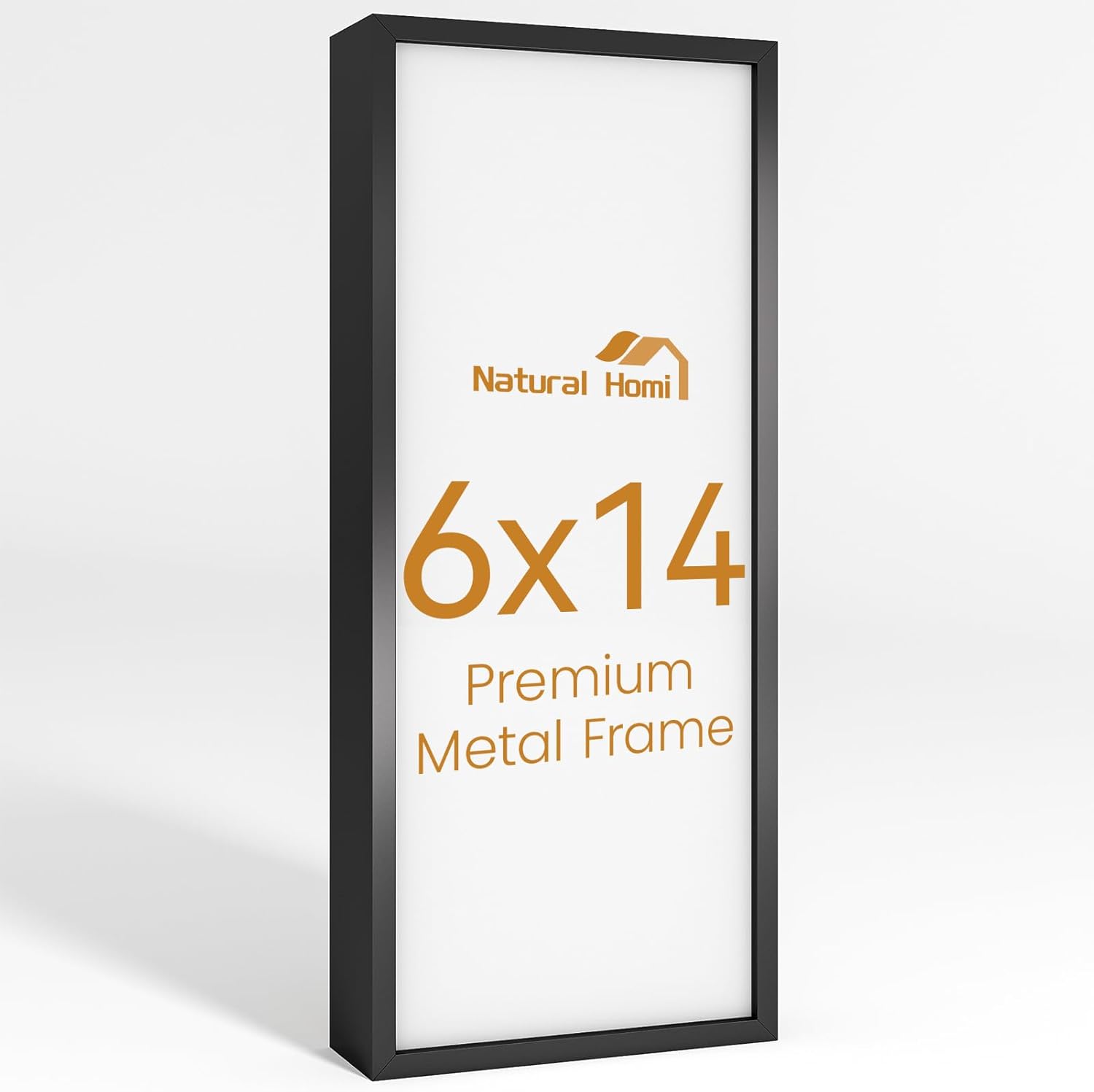 6x14 Aluminum Metal Picture Frame,Tempered Glass Black Photo Frame 6x14 for Family Photo,Posters,Art,Document to Wall Mount Horizontally or Vertically