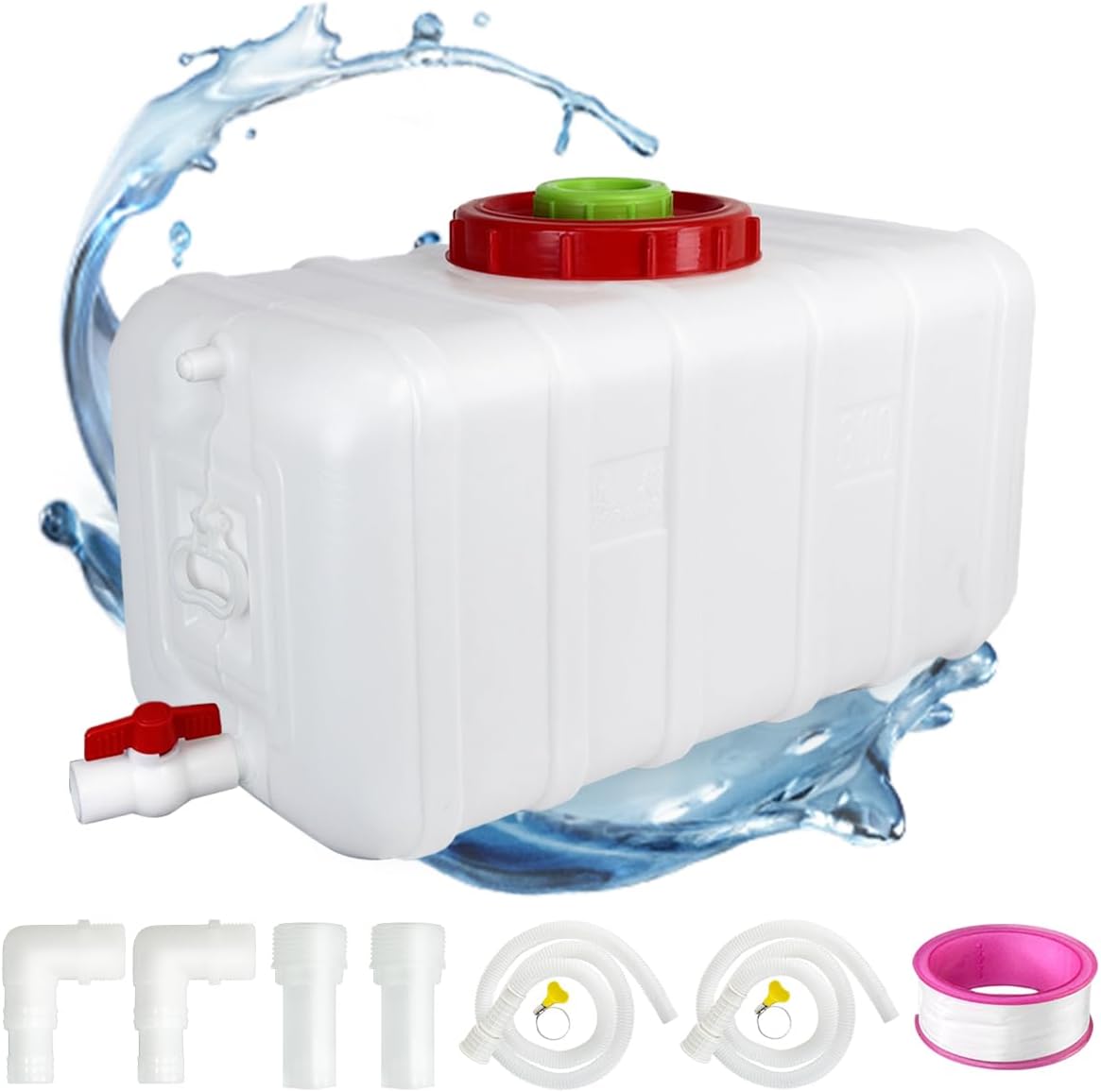29 Gallon Potable Water Storage Containers Long Term,Water Tank with Spout Kit,Portable Water Storage Barrel for Outdoor Camping,Picnicking, RV and Household Water Use