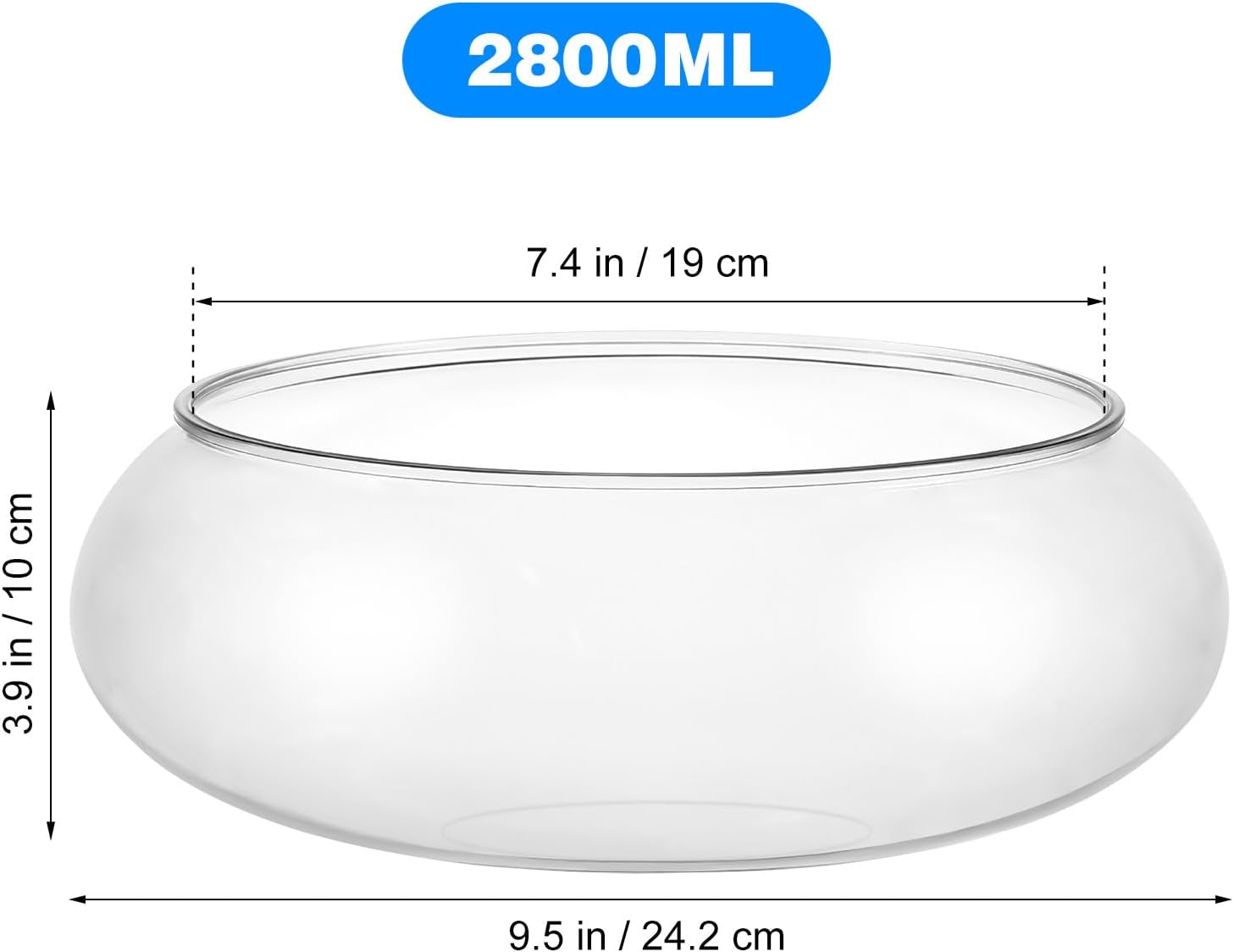 NUOBESTY Transparent Fish Tank Aquarium Plastic Desktop Fish Bowl for Office Home Goldfish Plants Supply