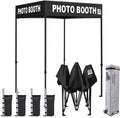 Eurmax USA Printed 5x5 Flat Top Pop Up Canopy Tent Commercial Instant Canopies with Heavy Duty Roller Bag,Bonus 4 Sand Weights Bags (Flat Printed Black)