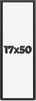17x50 Shadow Box Frame Black | 1 Inch Deep Solid Wood Shadowbox Display Frame | UV Resistant Acrylic Plexiglass, Acid Free Backing, and Hanging Hardware | Dugan Picture Frame Style