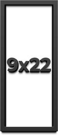 9x22 Shadow Box Frame Black | 1 Inch Deep Solid Wood Shadowbox Display Frame | UV Resistant Acrylic Plexiglass, Acid Free Backing, and Hanging Hardware | Dugan Picture Frame Style