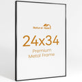 24x34 Aluminum Metal Picture Frame,Tempered Glass Black Photo Frame 24x34 for Family Photo,Posters,Art,Document to Wall Mount Horizontally or Vertically