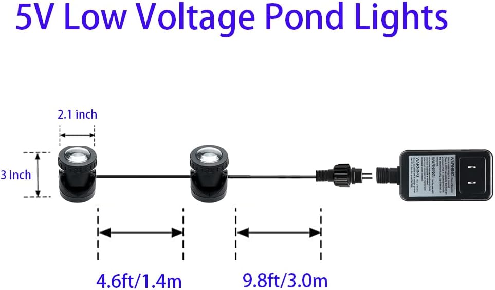 Colored Pond Lights with Timer, RGB Fountain Lights IP68 Waterproof Pond Light, Dimmable Outdoor Landscape Lights for Fish Tank Pond Fountain Garden, 6 Lights