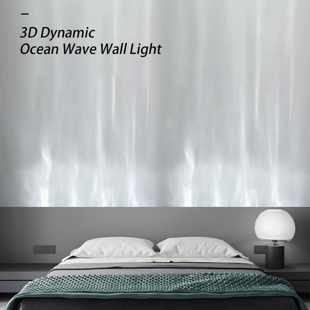 RGBW Ocean Wave Light 32.7'' Dynamic Wave Projector Lamp, APP & Remote Control Ambient Wave Wall Light, Led Waterfall with Music Sync, Aurora Visual for Living Room, Bedroom