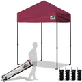 Eurmax USA 5'x5' Pop Up Canopy Tent Commercial Instant Canopies with Heavy Duty Roller Bag,Bonus 4 Sand Weights Bags (Burgundy)