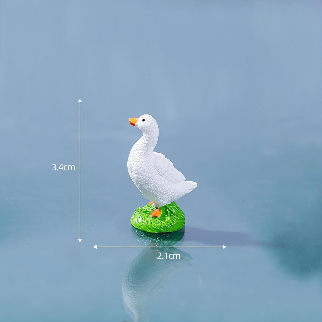 3 Pcs Mini Duck & Goose Figurines - Resin Fairy Garden Decor, Aquarium Fish Tank Accessories, Micro Landscape Moss Terrarium DIY Crafts, Home Ornaments, Gift for Nature Lovers