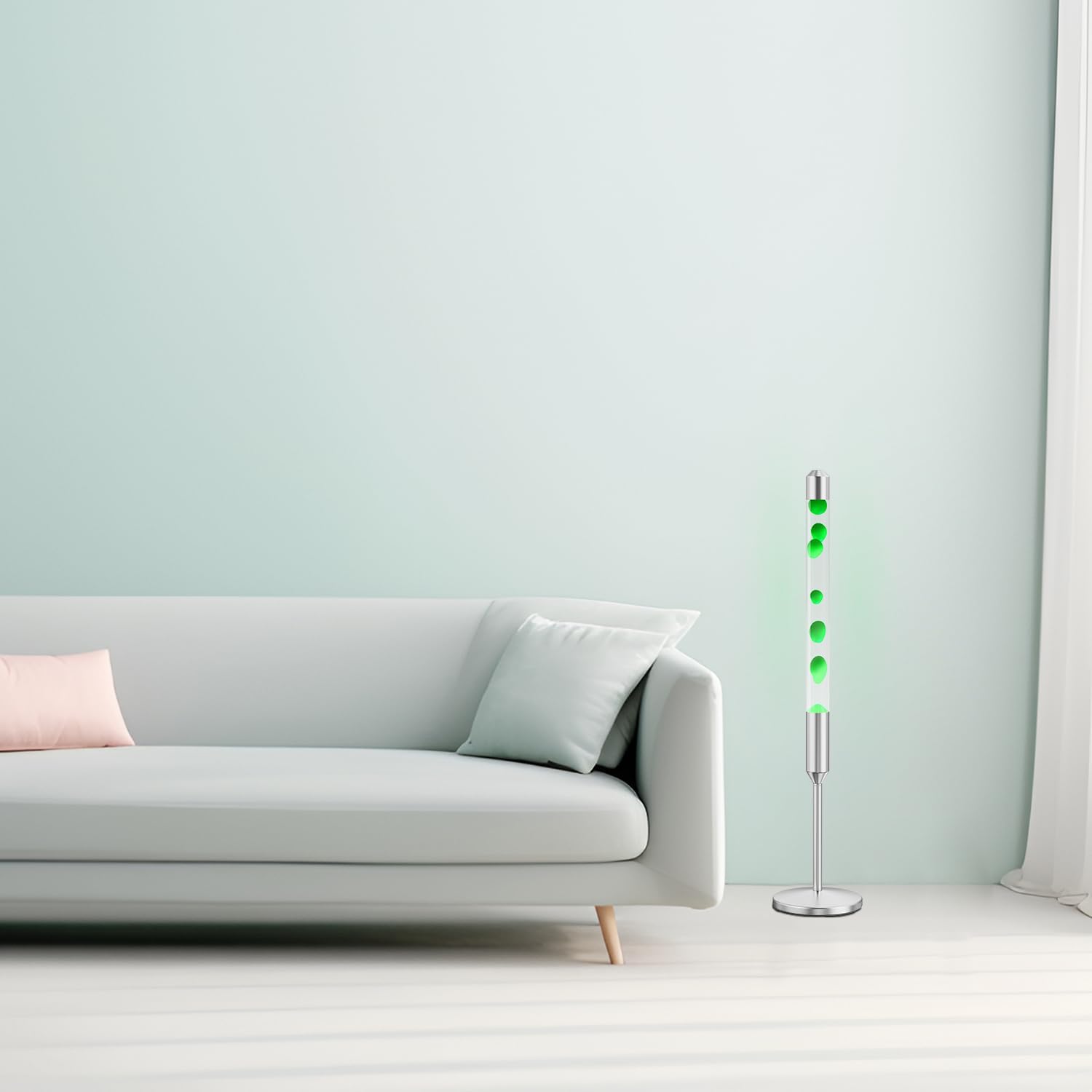 47.5-Inch Liquid Motion Lamp,Magma Lamp, Mood Relaxation Light，Suitable for Home Decoration,Office Decoration, Cafes,Bars,Etc (47.5IN (Silver))