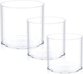JYPS Clear Vase Set of 3, Polycarbonate, Round, Transparent, Wide Mouth, 6 inches, Ideal for Wedding Decor, Flowers, Bedroom, Living Room, Bathroom, Break Resistant