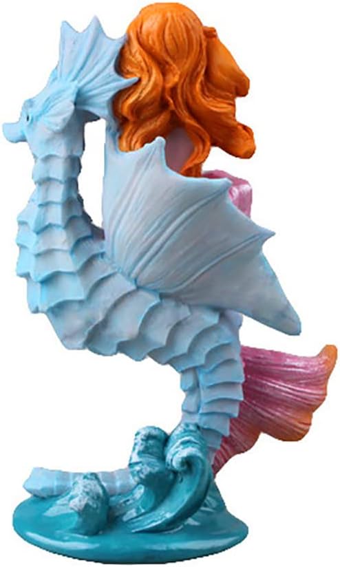 Aquarium Ornament - Seahorse Mermaid Decorations,Fish Tank Supplies Accessories,Mermaid Gifts for Girls, Mediterranean Princess Statue Home Decoration