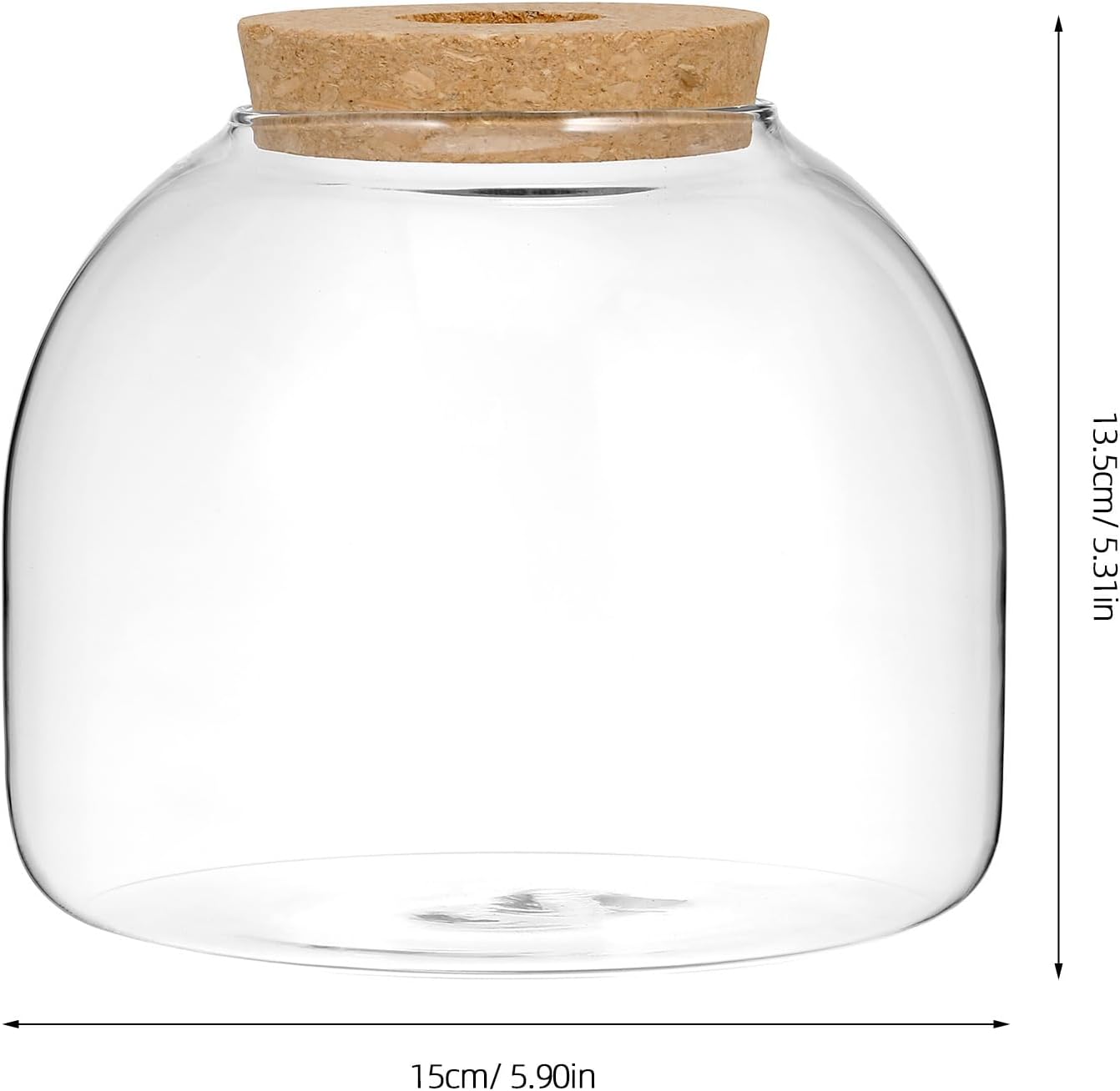 Milisten Glass Plant Terrarium, Cork Glass Micro Landscape Terrarium, Fish Bowl Vase Container, Jar, Air Plant Propagation Vase for Plants Fish Home Office Decor