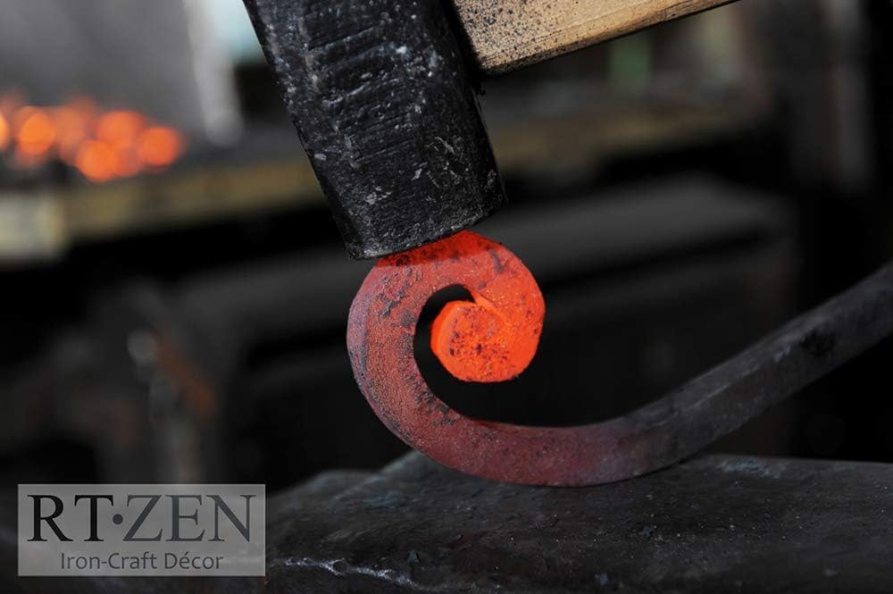 RTZEN Plant Hangers Indoor or Outdoor - Wrought Iron Metal Hanger Indoor Hook - Heavy Duty Wall Bracket Hooks for Hanging Plants Baskets Lanterns Wind Chimes - 2 Pack (Large White Ceiling Hooks)