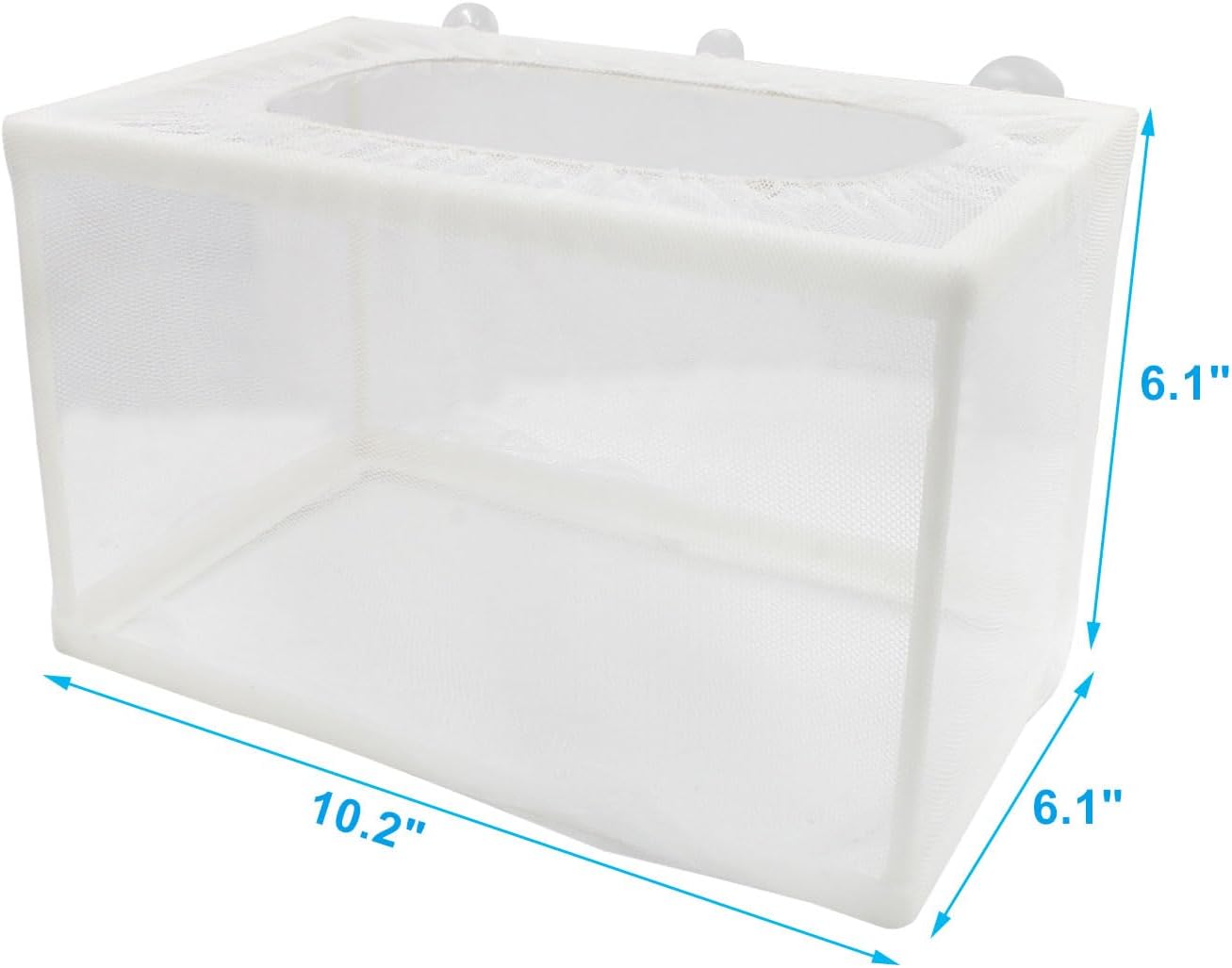 Hordion 2 Pack Mesh Aquarium Breeder Box, Fish Tank Breeder Net Fry Hatchery Incubator Mesh with Suction Cups for Newborn Small Fish, Large Size