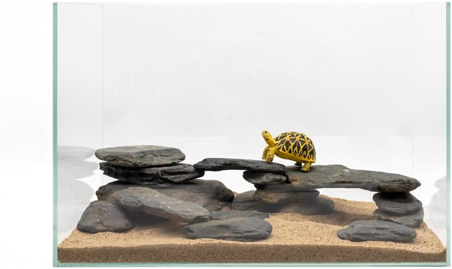 Aquarium Rocks Stream Stone Turtle Platform Natural Slate 3-11 inches Fish Tank Rock for Reptile Aquarium Turtle Tanks Amphibian Enclosures Paludarium-40lb
