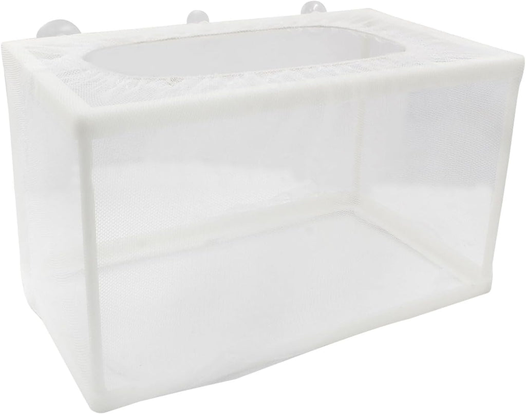 Hordion 2 Pack Mesh Aquarium Breeder Box, Fish Tank Breeder Net Fry Hatchery Incubator Mesh with Suction Cups for Newborn Small Fish, Large Size